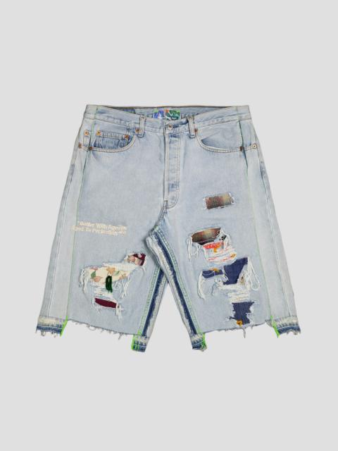 MONROE TRIPLE-WIDE DENIM REPAIR SHORT