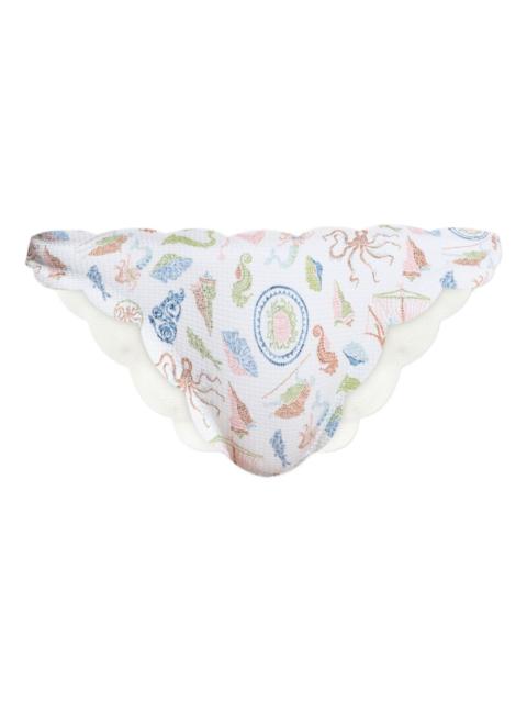 Antibes cameo-print bikini bottoms