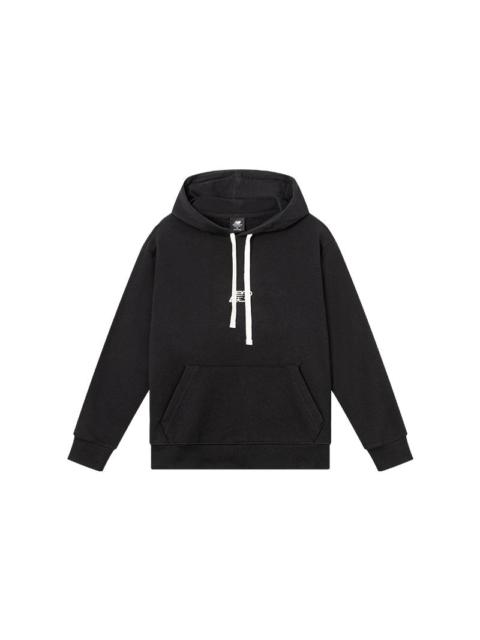 New Balance Classic Casual Logo Print Hoodie 'Black White' AMT23511-BK