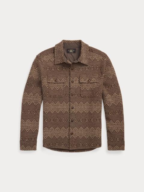 Jacquard-Knit Wool Workshirt Sweater