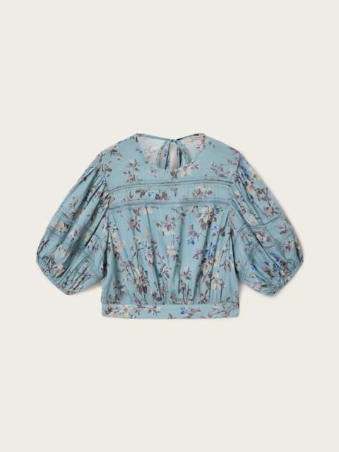 PEONY LACE TRIM CROPPED TOP