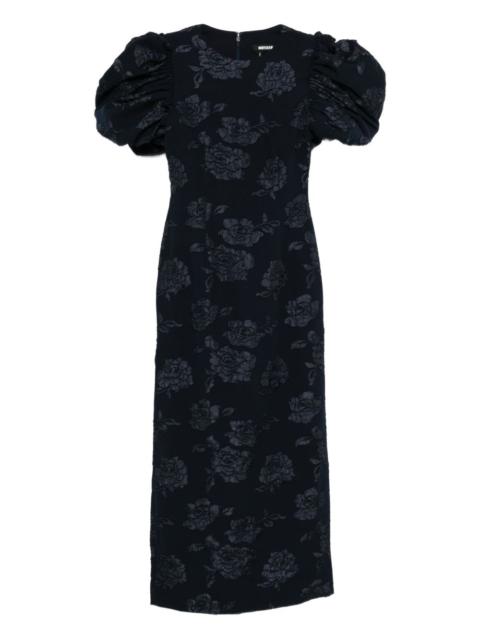 jacquard puff maxi dress