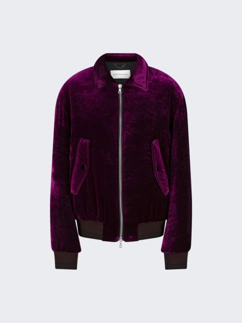 Venlo Velvet Bomber Jacket Burgundy