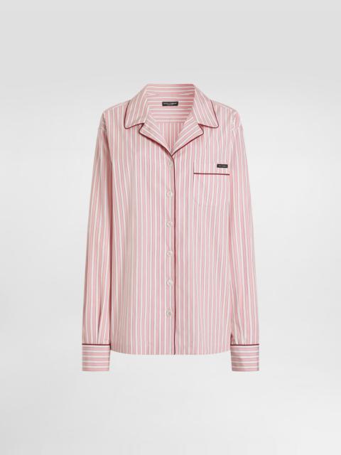Striped poplin shirt
