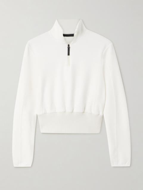 Ajax rubber-trimmed jersey half-zip sweater White