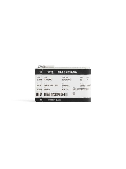 Men's Passport Boarding Pass Long Coin And Card Holder in Black/white