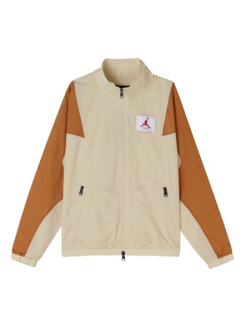 Air Jordan Flight Stitched Casual Sports Collar Jacket For Men Wheat CV3151-275