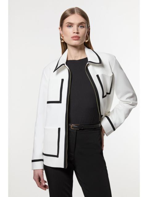 Compact Stretch Tipped Pocketed Tailored Jacket