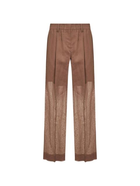 pleat wide trousers