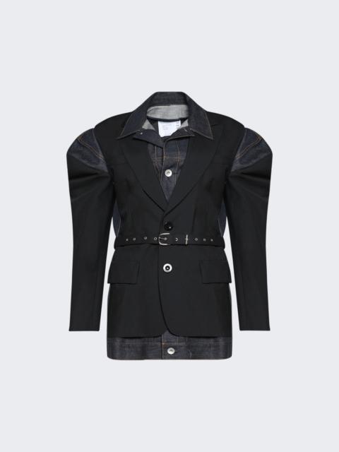 Suiting X Denim Jacket Black And Indigo