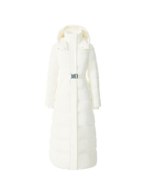 hooded belted coat