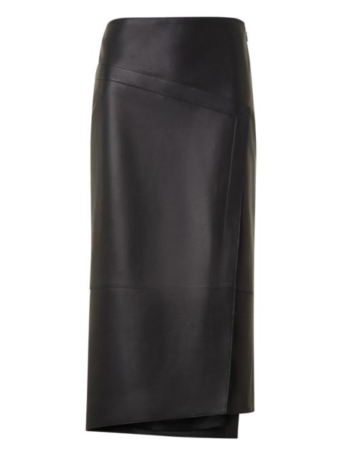 leather asymmetric skirt