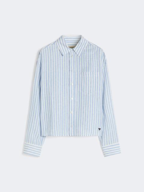 Linen canvas boxy shirt - LIGHT BLUE
