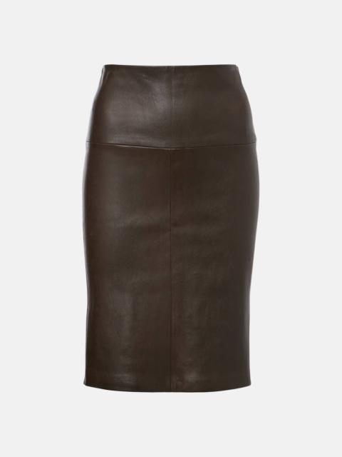 Gin leather midi skirt