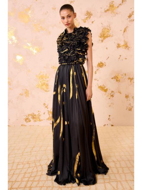 Byzantine Handpainted Silk Backless Gown