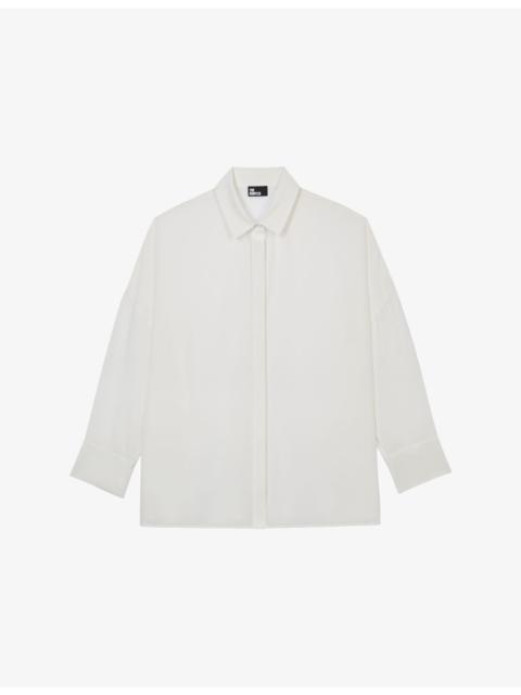 Straight-hem silk shirt