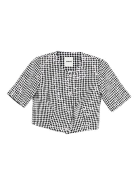 houndstooth-pattern jacket