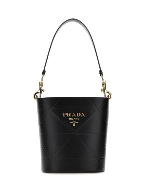 Black Leather Bucket Bag