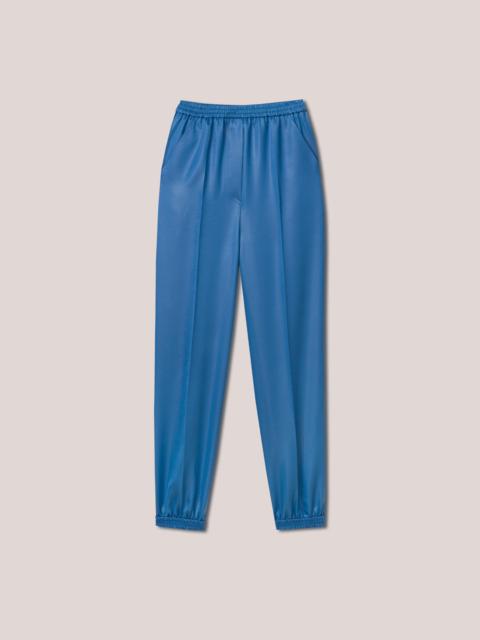 JOLIEN - Glossy satin tapered pants - Blue