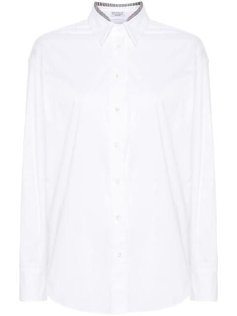 bead-detailed shirt