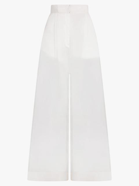 SHEER WIDE LEG EXTRA LONG PANT | WHITE