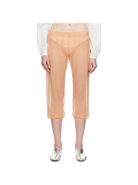 Orange Stretch Tulle Sleep Capri Trousers