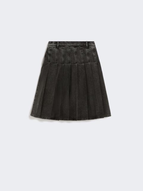 BRONZO1234 Pleated denim skirt