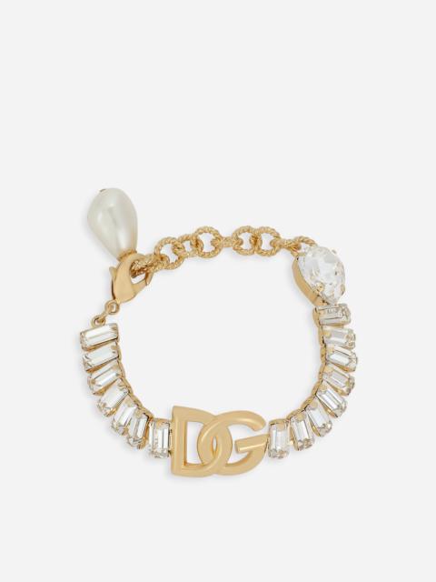 Bracelet with rhinestones and DG logo