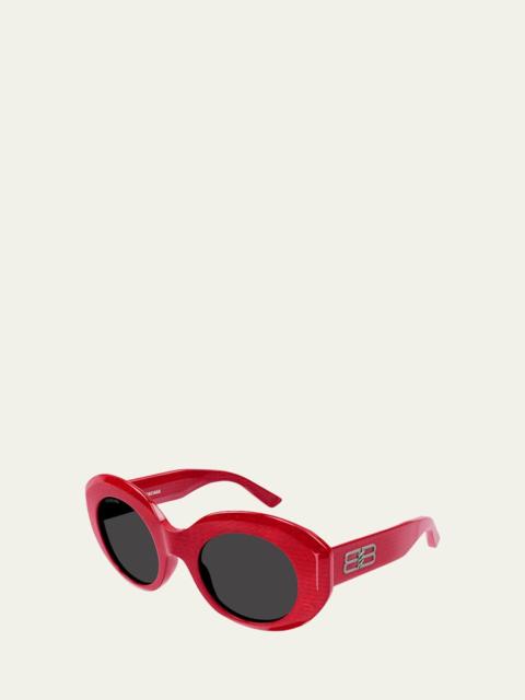 Logo Oval Acetate Sunglasses
