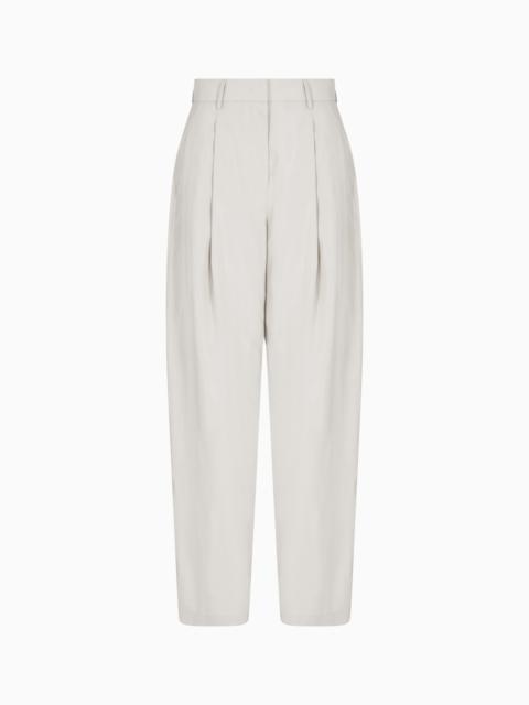 WASHED SILK SINGLE-DART TROUSERS