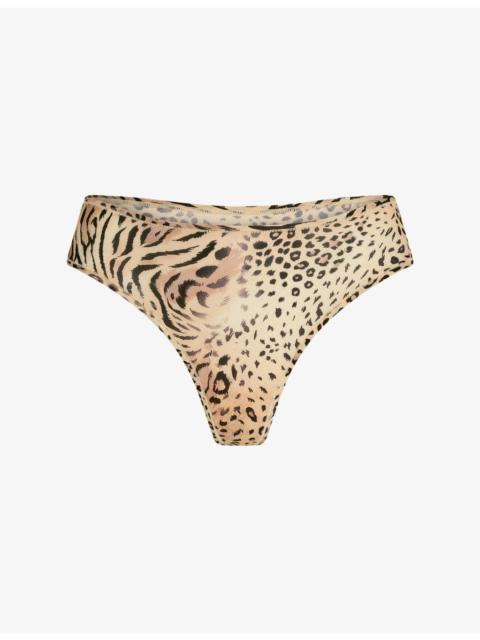 Fits Everybody Leopard-Print Jersey Thong