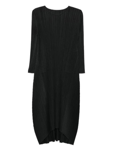 pleated maxi dress