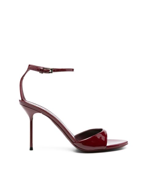 95MM patent leather ankle-strap sandals