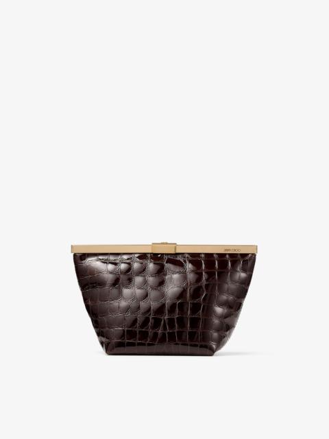 Ganache
Sambuco Shiny Croc Embossed Leather Clutch Bag