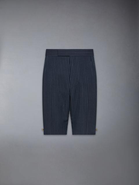 PINSTRIPE HIGH TWIST WOOL SHORTS