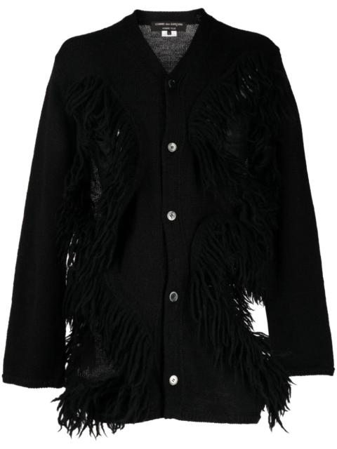 Comme des Garçons Homme Plus fringed cut-out wool cardigan