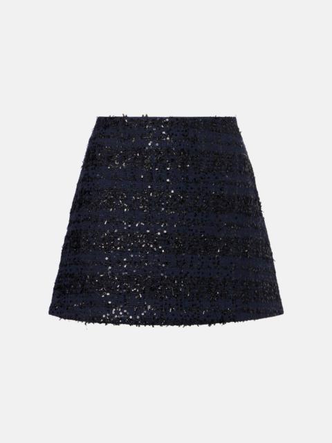 Sequined bouclé miniskirt