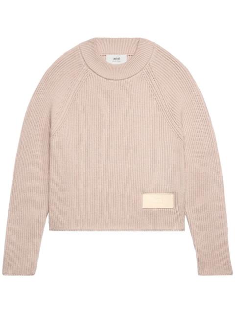 logo-patch knitted jumper