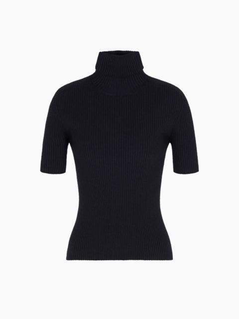 SHORT-SLEEVED CASHMERE ROLLNECK JUMPER