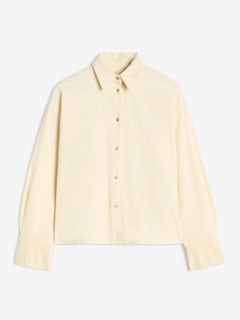 Corduroy Nina Cropped Shirt in Eggshell