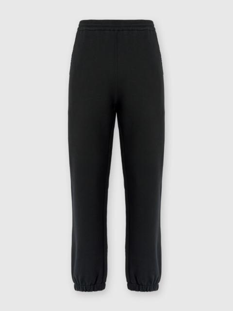 Cotton fleece joggers with knitted insert