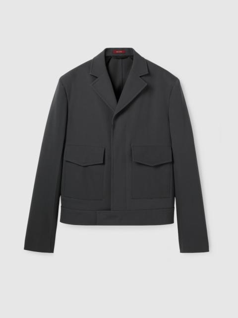 Embossed wool gabardine jacket