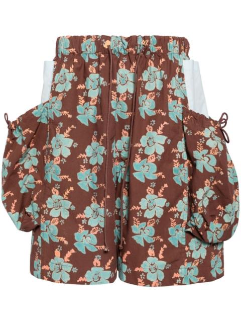 floral-print organic cotton shorts
