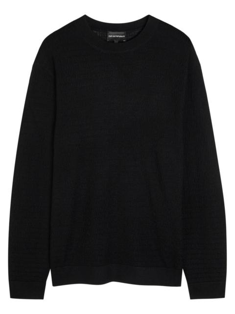 Emporio Armani Logo-weave Fine-knit Wool Jumper