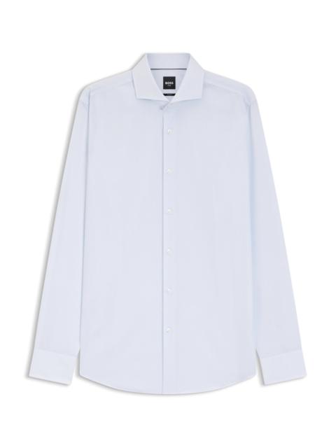 PRINTED SLIM-FIT SHIRT IN WRINKLE-FREE COTTON TWILL