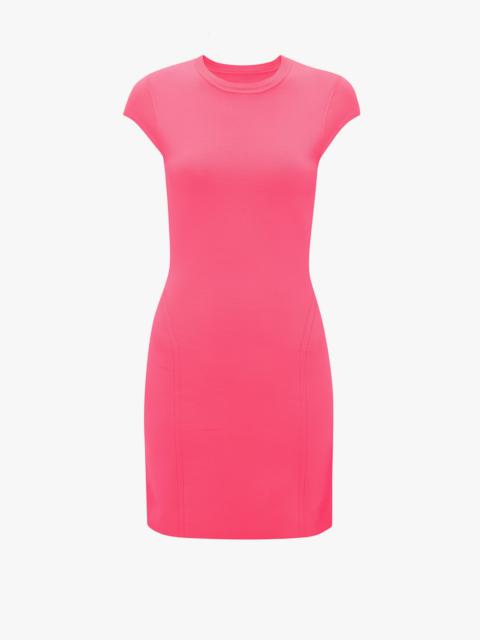 VB Body Compact Cap Sleeve Mini Dress In Pink