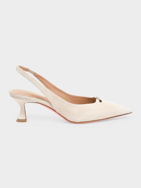 55mm Sabine Suede Buckle Pumps