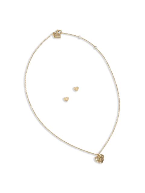 heart necklace and earrings set