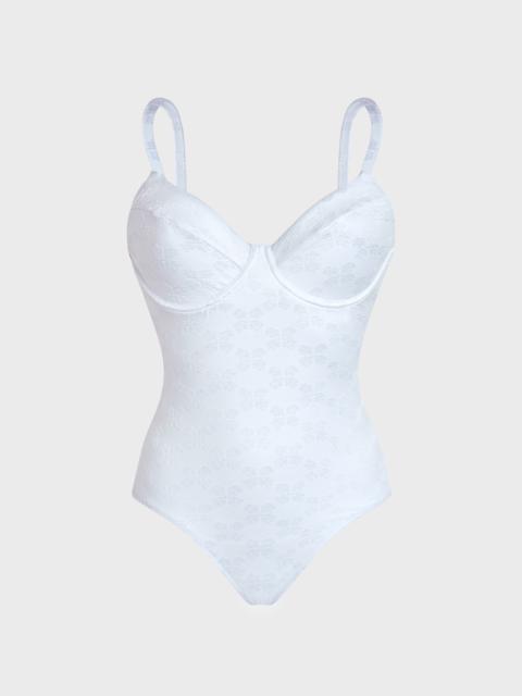 WOMEN UNDERWIRE ONE-PIECE SWIMSUIT TURTLES MONOGRAM