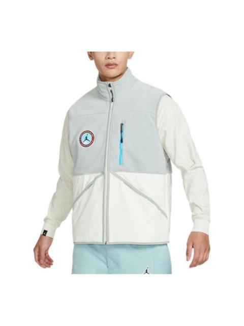 Air Jordan Loose Plus Velvet Contrast Stitching Warm Vest 'Light Blue' FB1907-133